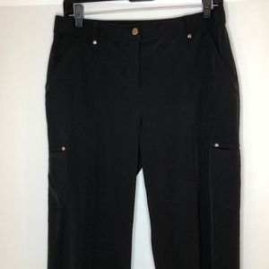 Chico's Black Pants with Gold Button Accents